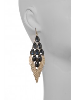 Shaky leaf chandelier earring