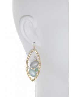 Oval Mosaic Drop Earring