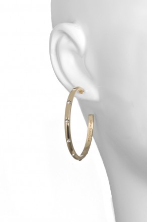 Crystal stone hoop earrings