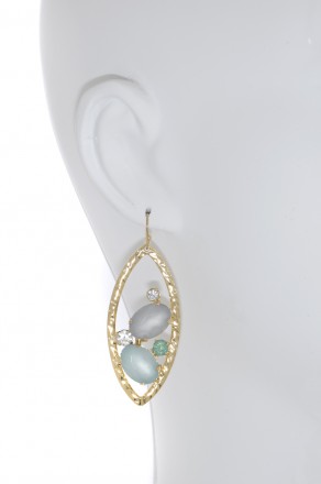 Oval Mosaic Drop Earring
