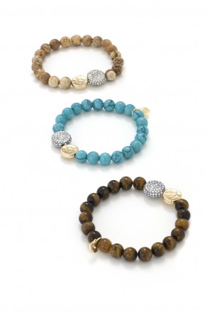 Pave Disc Stretch Bracelet