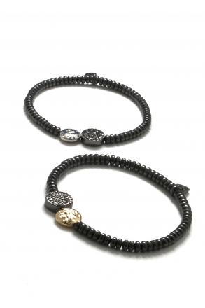 Mini stretch bracelets-Hammered disc