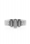 Baguette watch band bracelet-silver/hematite