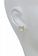 square stud earring-gold/clear