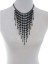 Cascading beaded bib necklace-jet